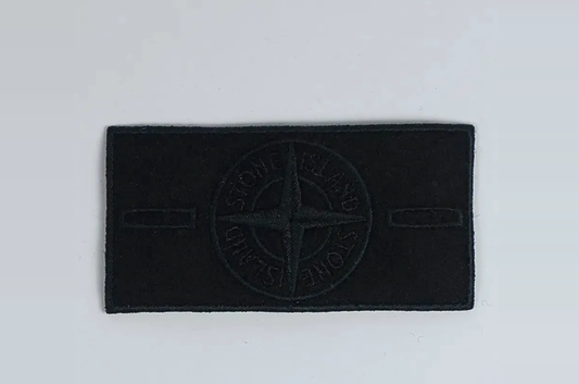 Badge brodé amovible noir sur noir, compatible Stone Island