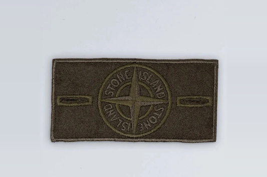 Badge brodé amovible kaki, compatible Stone Island