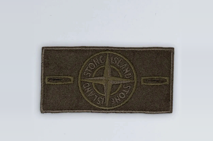 Badge brodé amovible kaki, compatible Stone Island